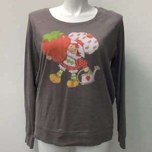 Grayish Brown Long Sleeve Shirt strawberry shortcake XXL slouchy